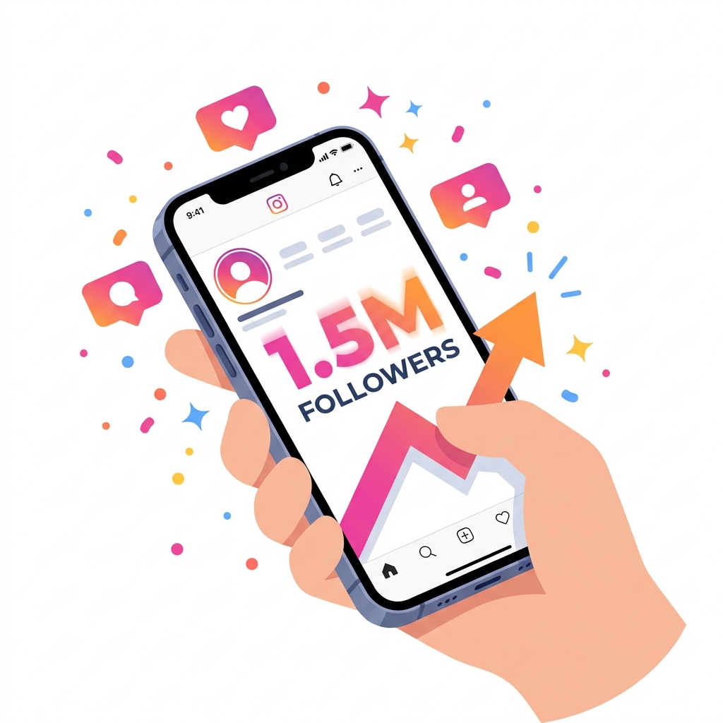 Celular mostrando crescimento de seguidores no Instagram